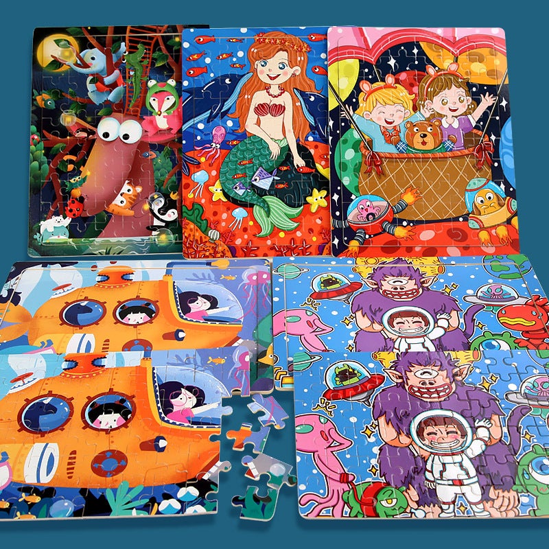 60 Pieces Of Wooden Jigsaw Puzzle For Children And Early Childhood Education Enlightenment Puzzle Toys 3-4-5-6 Years Old - Image 1