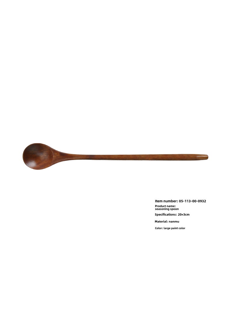 Generic - Elegant Wooden Long Handle Spoon Set20*3cm large paint color 20*3cm large paint color - Image 1