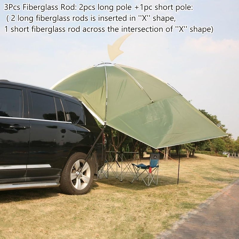 Latourreg Outdoor Camping Car Tailgate Canopy Shade Tent car gazebo tent Large Car Rear Tent SUV Awning for Sun Shelter - Image 2