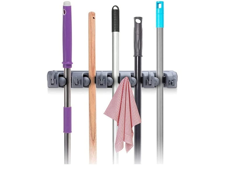 Rosaline 5Layer Multipurpose Wall Mounted Organizer Mop and Broom Holder Mop Stand Wall mountingBroom Hook Wall Mounted Broom Holder for Home Broom Holder Wall Mounted Broom Organizer - Image 5