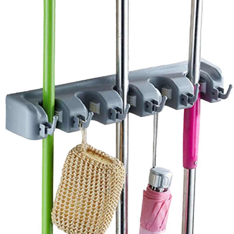 Rosaline 5Layer Multipurpose Wall Mounted Organizer Mop and Broom Holder Mop Stand Wall mountingBroom Hook Wall Mounted Broom Holder for Home Broom Holder Wall Mounted Broom Organizer - Image 1