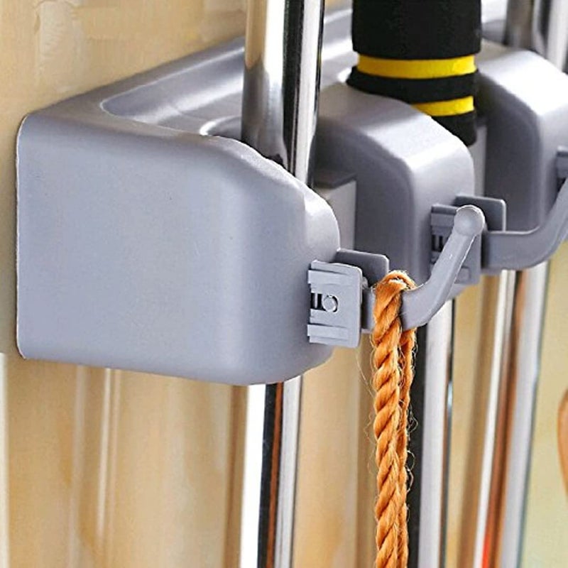 Rosaline 5Layer Multipurpose Wall Mounted Organizer Mop and Broom Holder Mop Stand Wall mountingBroom Hook Wall Mounted Broom Holder for Home Broom Holder Wall Mounted Broom Organizer - Image 3