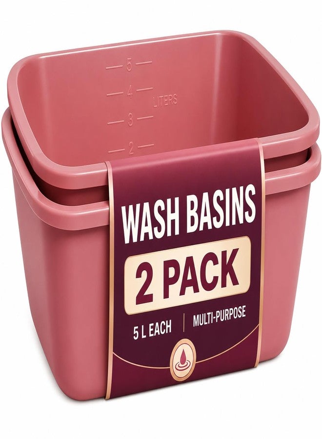 TenderGentle Plastic Wash Basin 2 Pack - 5 Liter Rectangle Plastic Tub with Rolled Rim - Good for Washing Limbs and Carrying Liquid - Good for Hospitals, Nursing Homes, and Medical Facilities - Image 1