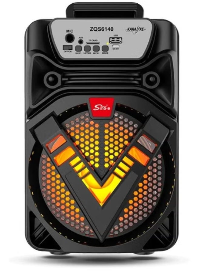 Portable Bluetooth speaker, 6.5-inch wireless karaoke speaker with microphone, RGB LED lights, USB/TF/AUX/FM input, rechargeable battery, deep bass sound, outdoor and home party music system - Image 2