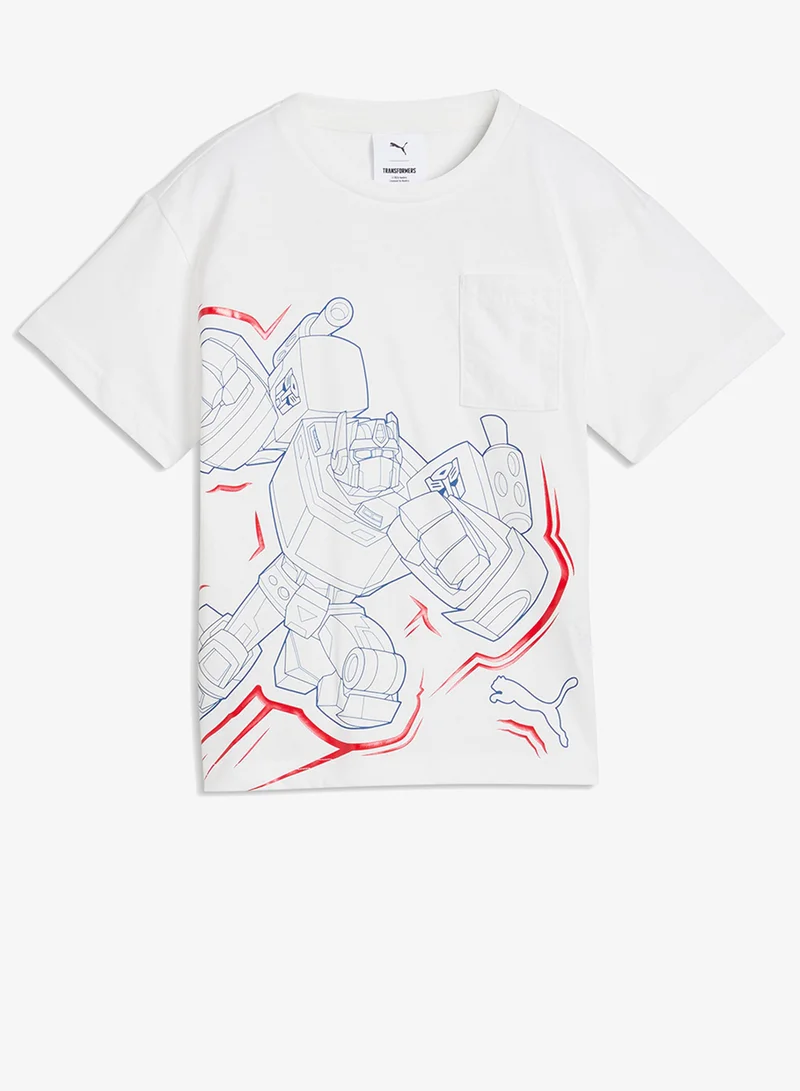 Puma PUMA White Kids X Transformers Relaxed Graphic T-Shirt  | Best Price UAE