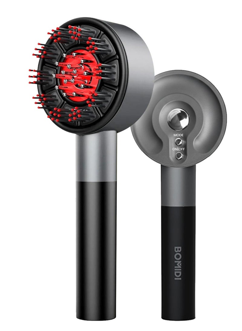 BOMIDI Electric Head Massage Comb – Rechargeable Scalp Massager with 2000mAh Battery, 10-Minute Smart Massage Timer, Portable Hair & Scalp Relaxation Brush for Stress Relief and Hair Care - Image 1