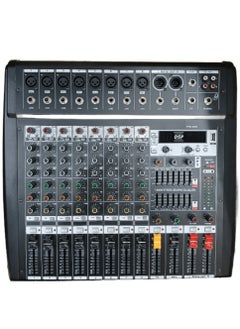 FPD-808 8-Channel Wireless Audio Mixer, Professional DJ Equipment, Console with 256 DSP Effects, 48V Phantom Power, USB PC Playback & Recording, Live Podcast Broadcast Mixer, 220-240V with European Standard Plug, RCA Input/Output for Professional and Beginners (8-Channel)