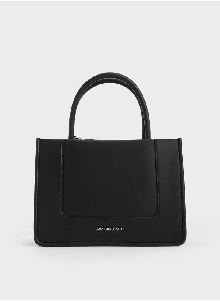 Charles & Keith Mini Daylla Tote Bag & Crossbody Bag - Black  - Image 1