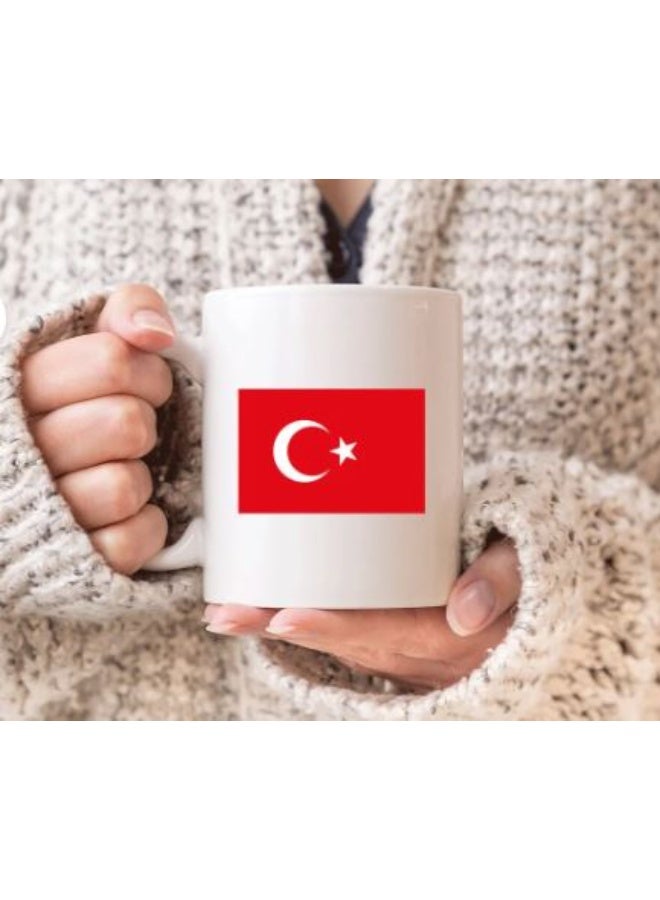راين كوب بورسلين، مطبوع عليه علم تركيا، هدية - Image 1