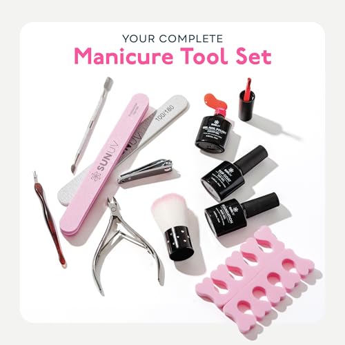 SUNUV Gel Nail Polish Kit with UV Light, Gel Polish Nail Kit Base and Glossy Top Coat Set 12 Colors Manicure Tools Gift for Woman - Image 5