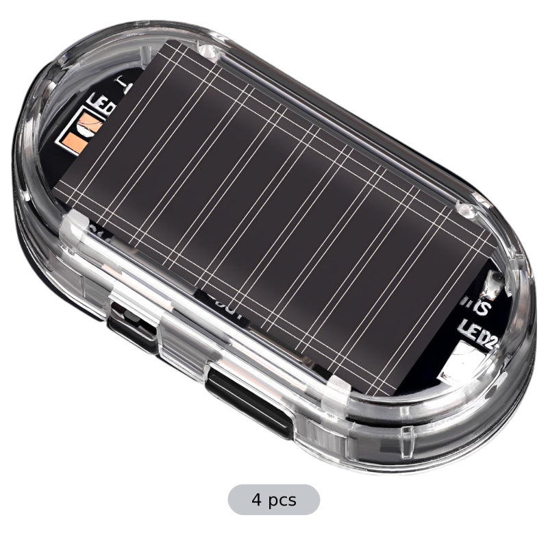 4 Pcs Solar Car Security Light Simulated Dummy Alarm Red Led Flashing Theft Deterrent Easy To Install - Image 4