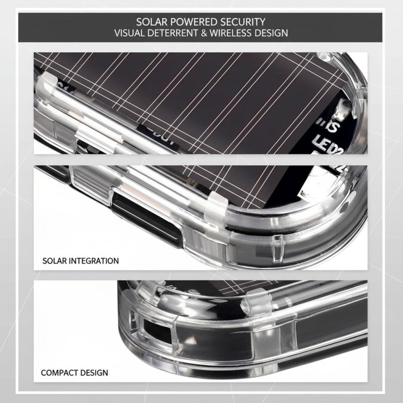 4 Pcs Solar Car Security Light Simulated Dummy Alarm Red Led Flashing Theft Deterrent Easy To Install - Image 3
