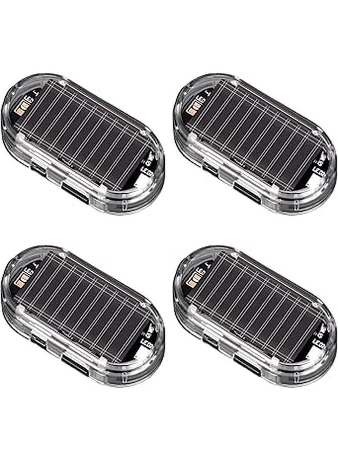 4 Pcs Solar Car Security Light Simulated Dummy Alarm Red Led Flashing Theft Deterrent Easy To Install - Image 1
