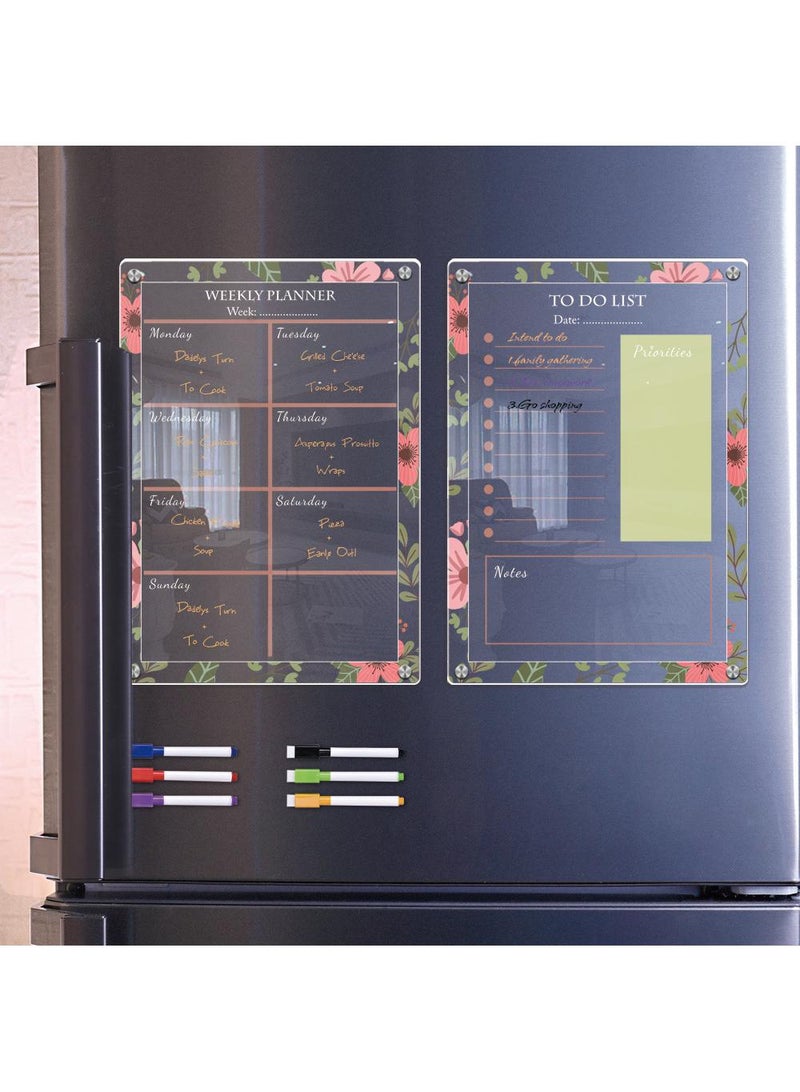 Magnetic Transparent Acrylic Week Plan Memo Message Board Erasable Magnetic Refrigerator Sticker - Image 2