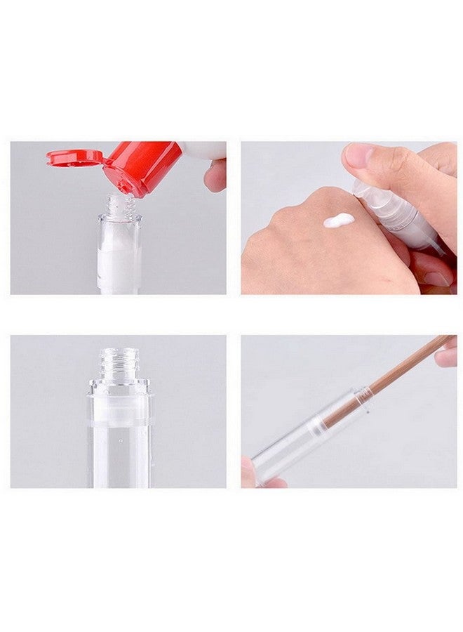 ericotry 12Pcs Empty Clear Portable Refillable Plastic Airless Vacuum Pump Bottles Travel Make-Up Container Cream Lotion Sample Packing Toiletries Liquid Storage Container Vial Jars(5Ml/0.17Oz) - Image 5