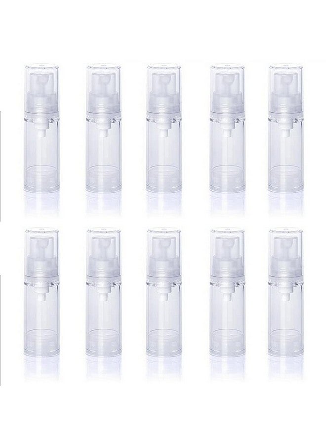 ericotry 12Pcs Empty Clear Portable Refillable Plastic Airless Vacuum Pump Bottles Travel Make-Up Container Cream Lotion Sample Packing Toiletries Liquid Storage Container Vial Jars(5Ml/0.17Oz) - Image 1