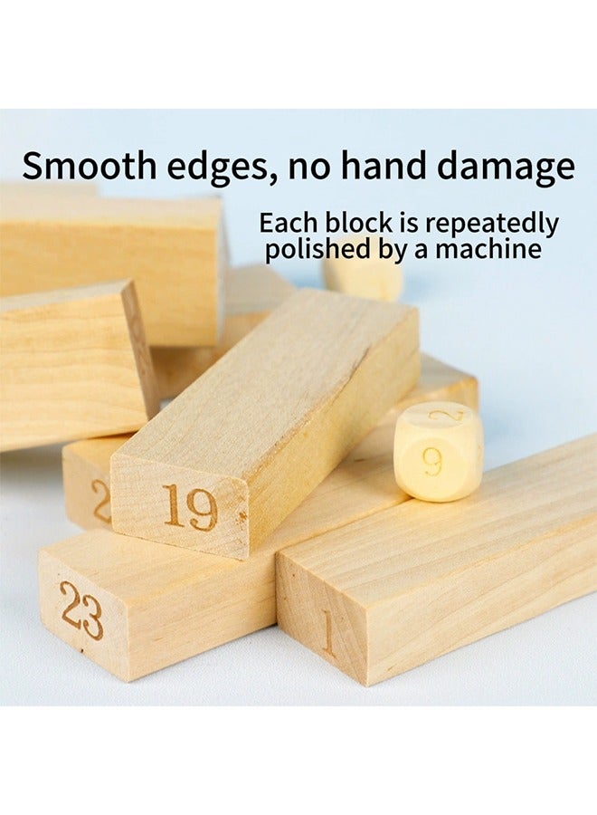 Classic Game - 54 Pcs Genuine Hardwood Blocks, Children Stacking Tower Party Game For Family And Kids Ages 6+, Family Games,Fun Birthday Gift & Gift For All Occasions, 5.5x5.5x18cm 1 or More Players Players - Image 2