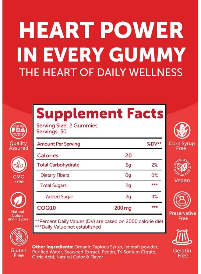 Lunakai USA Made CoQ10 Gummies for Adults 200mg - Coenzyme Q10 for Heart Health, Cellular Energy & Aging Support - Non-GMO, Vegan, 60ct - Image 5