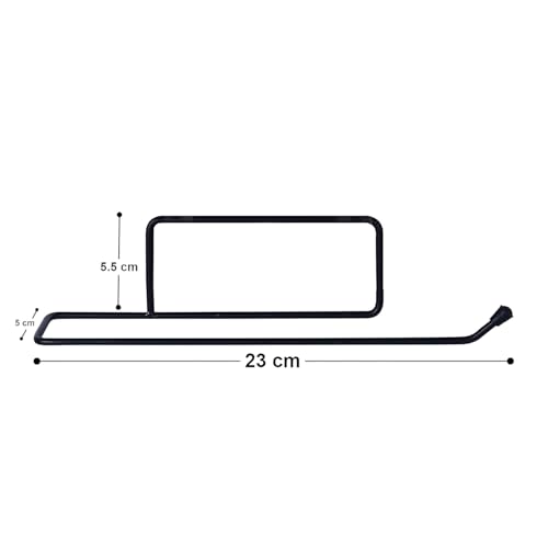 Zollyss Adhesive Paper Towel Holder, Wall Mounted, Black, 23L X 5H cm, No Drill Installation - Image 2