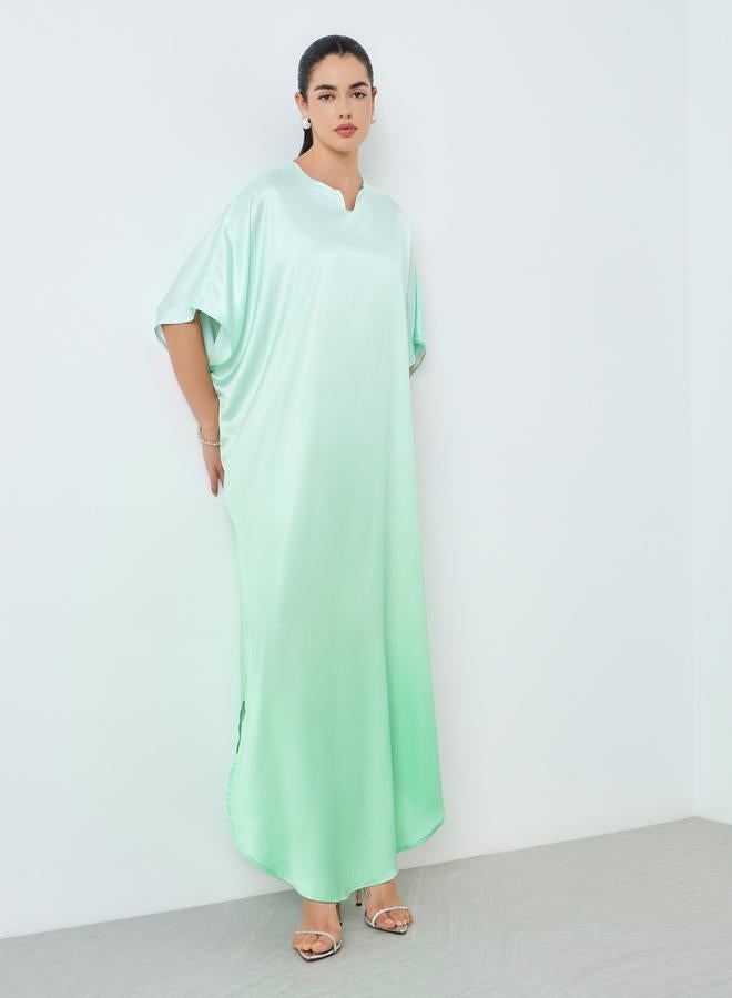 Amirah Women Green Ombre Print Kaftan - Image 3