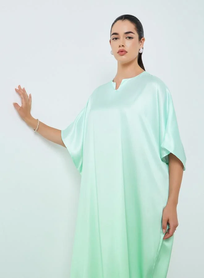 Amirah Women Green Ombre Print Kaftan