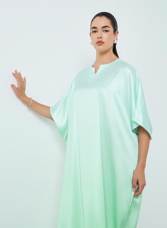 Amirah Women Green Ombre Print Kaftan - Image 2