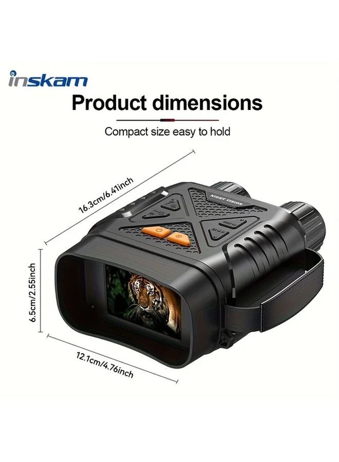 Black Digital Night Vision Goggles 2.8 Inch Screen USB Battery Powered for Wildlife Observation Outdoor Camping - Image 1