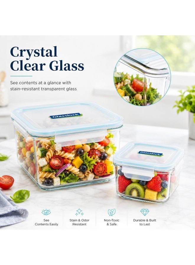 Glasslock MCSB-049 Glass Food Storage Container 490ml Square Airtight BPA Free Microwave Safe - Image 4