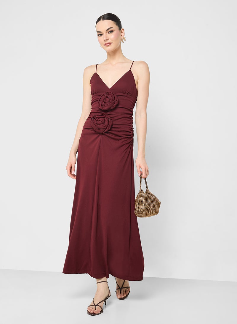 Ginger Strappy Ruched Dress With Crosage Detail  - Image 1