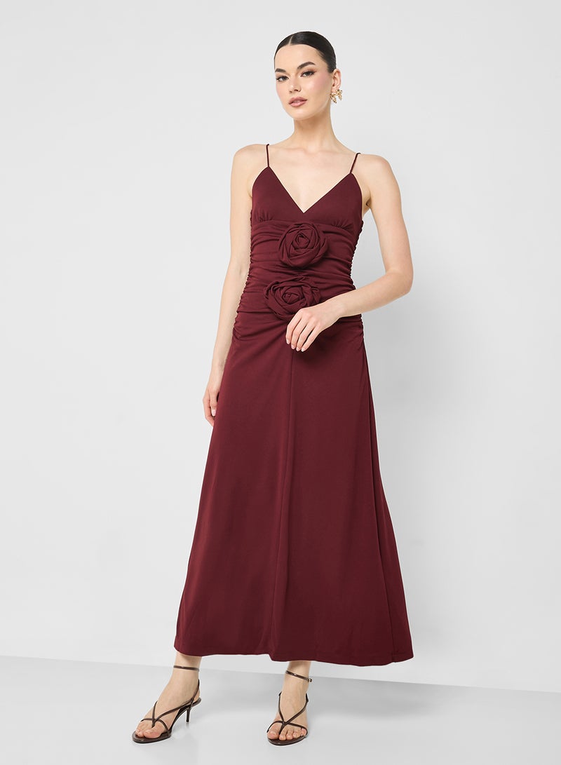 Ginger Strappy Ruched Dress With Crosage Detail  - Image 4