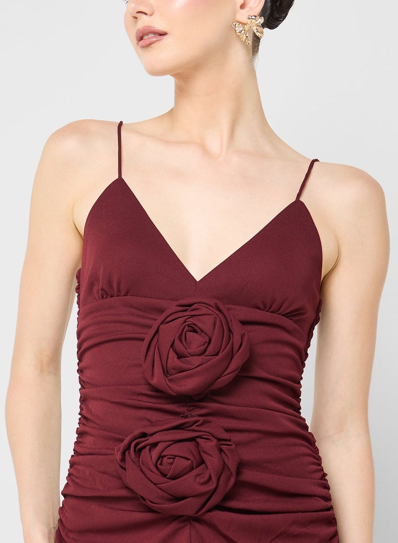 Ginger Strappy Ruched Dress With Crosage Detail - Image 5