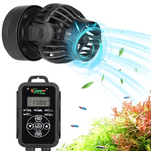 hygger Aquarium Wave Maker with Intelligent Controller, 5 Wave Modes Adjustable Water Flow, Magnetic DC 12V Quiet Aquarium Powerhead for Freshwater Saltwater Coral Reef Tank, 1500GPH - Image 1