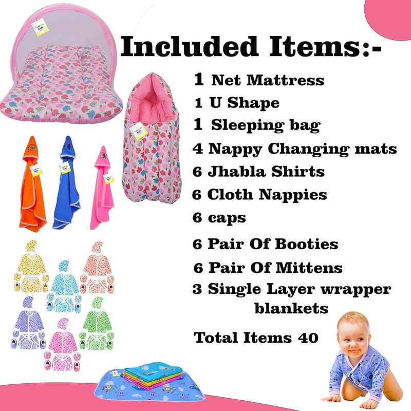 Toddylon Flat Bed Baby Gift Set for New Born Essential Products All (Multicolor, 0-6 Months) - Image 3