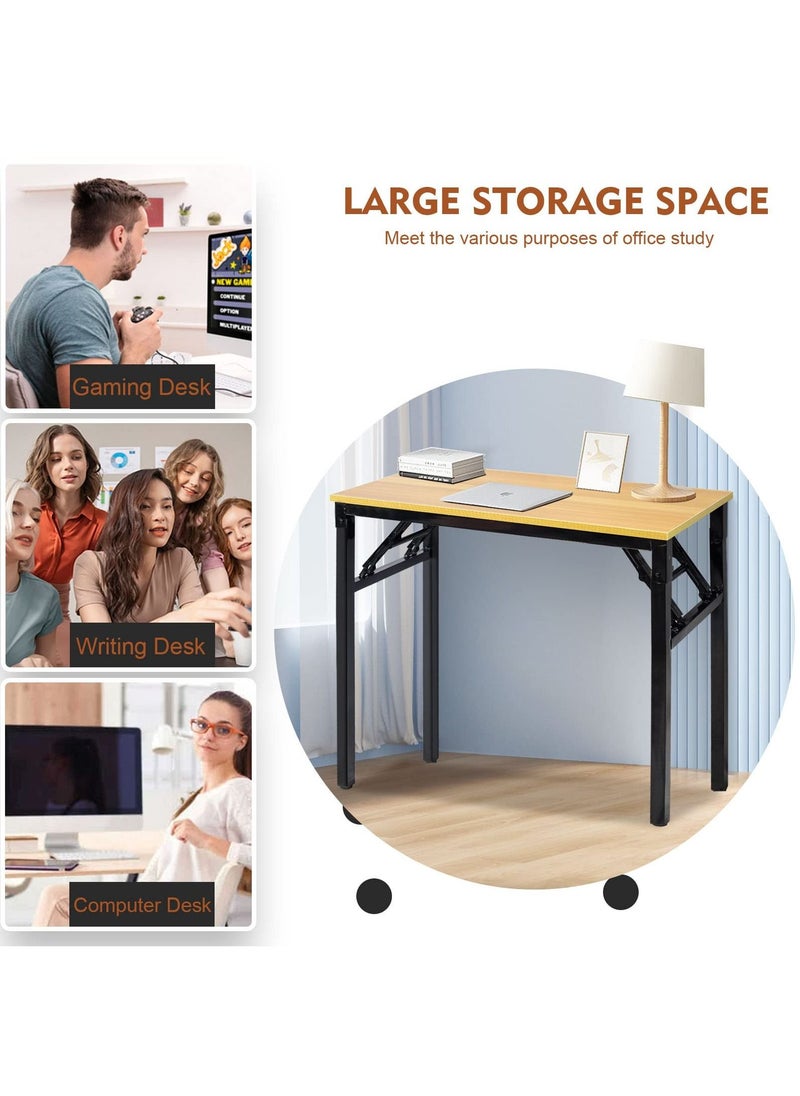 SKY-TOUCH - Folding Table Multi-functional Portable Desk with Adjustable Height Legs for Computer Camping, Garden, Picnic,Coffee,BBQ,(80 * 40 * 75cm) - Image 1