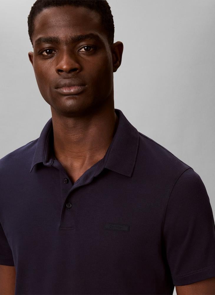 CALVIN KLEIN Slim Fit Logo Patch Polo Shirt - Image 4