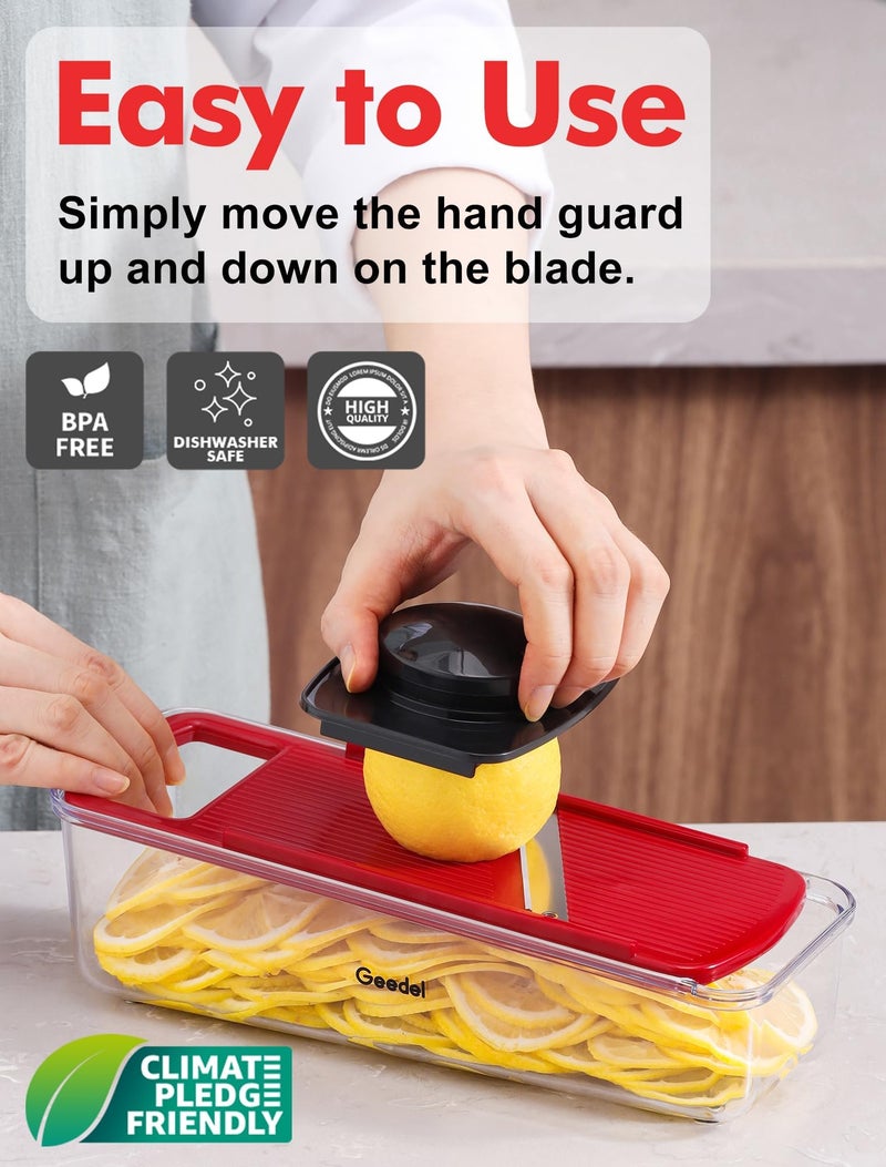 Geedel Professional Mandoline Slicer for Kitchen, Multi Purpose Vegetable Slicer Cutter, Vegetable Cutter Onion Cutter for Veggie Fruit Cheese - Image 3