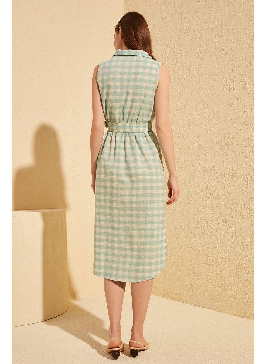 trendyol - Checked Wrap Dress - Image 1