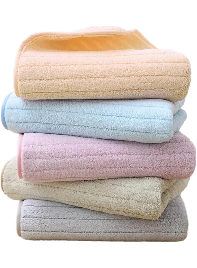The Bros 5 pcs Luxury Towels Set (35 * 75cm) made of Ultra-Fine Fiber Highly Absorbent Thickened Fast Drying, Lightweight Durable Suitable for Hotel Bathroom Beach SPA Home use - Image 1