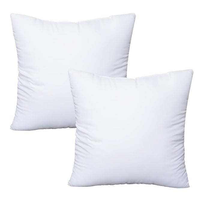 THROW PILLOWS INSERT SET OF 2 WITH 100 COTTON COVER BED AND COUCH INDOOR HOTEL DECORATIVE PILLOWS 16X16 IN WHITE PILLOWS INSERTS