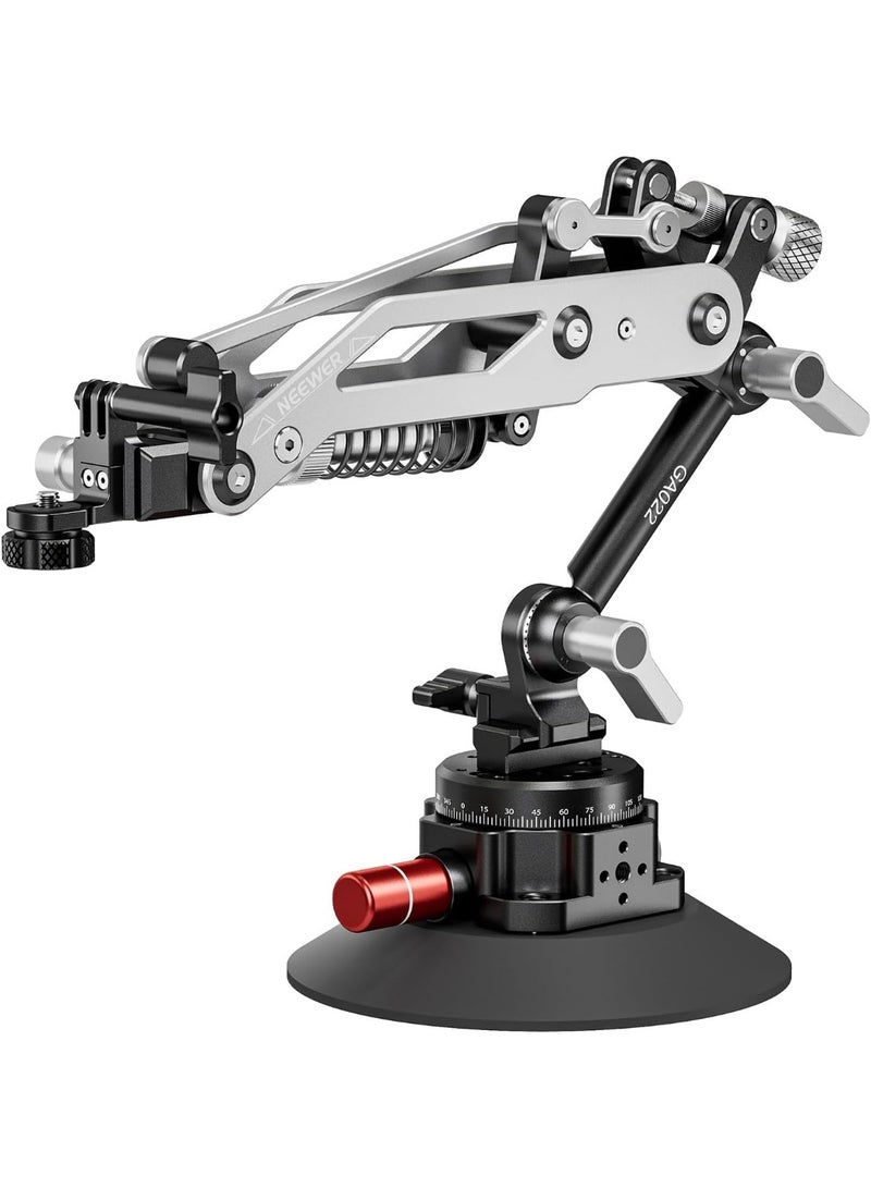 NEEWER Vacuum Suction Cup Car Mount for Action Camera with Hydraulic Boom Arm, NATO Rail, Compatible with DJI Osmo Pocket 3 Insts360 X5 X4 X3 Hero Adapter Holder, 18oz/500g Max Load, GA022 - Image 1