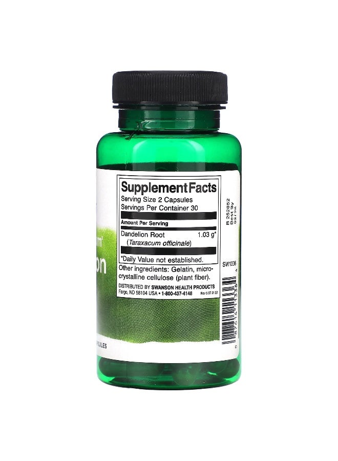 SWANSON Swanson, Full Spectrum Dandelion Root, 515 mg, 60 Capsules  - Image 2
