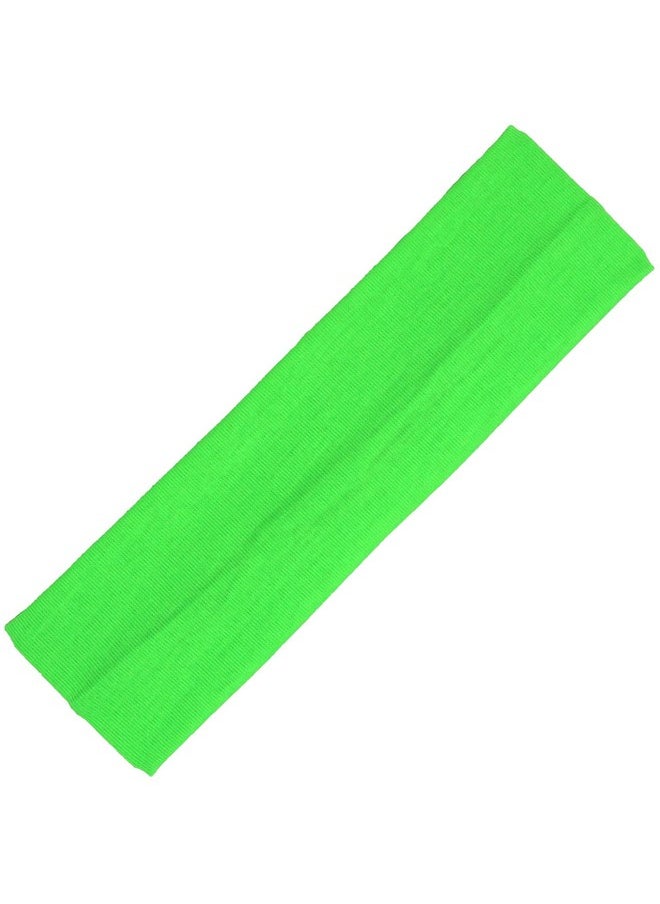 Kenz Laurenz Soft And Stretchy Elastic Cotton Headbands Pack Of 12 Neon Green  - Image 2