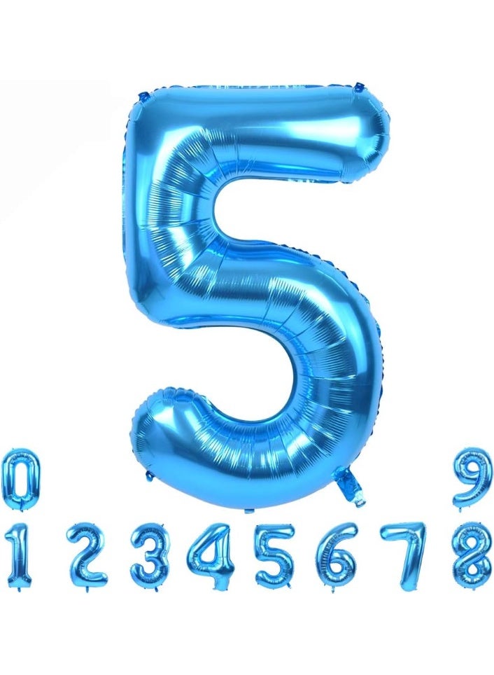 شراء تزيين حفلات عيد الميلاد رقم 9 بالمنطاد رقم 32 بوصة باللون الأزرق الكبير، وحفلات عيد الميلاد رقم 5 بزرقائق البوليستر الكبيرة رقم 5 بالونات، وحفلات الزفاف، والصور الفوتوغرافية لخطوبة العروس، والاحتفال بالذكرى السنوية - Image 1