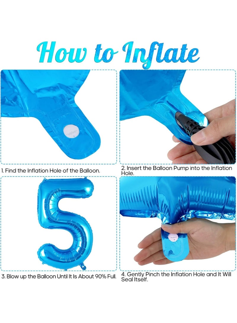 شراء تزيين حفلات عيد الميلاد رقم 9 بالمنطاد رقم 32 بوصة باللون الأزرق الكبير، وحفلات عيد الميلاد رقم 5 بزرقائق البوليستر الكبيرة رقم 5 بالونات، وحفلات الزفاف، والصور الفوتوغرافية لخطوبة العروس، والاحتفال بالذكرى السنوية - Image 3