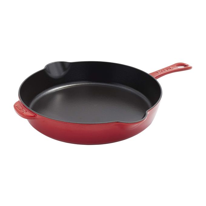 STAUB Cast Iron 11-Inch Traditional Skillet Cherry, Made In France - Image 1