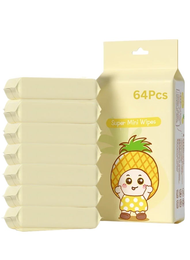 Generic New Ultra-Compact Portable Wet Wipes for Self-Cleaning, 64 Wipes - 8 x 1 Piece - Image 1