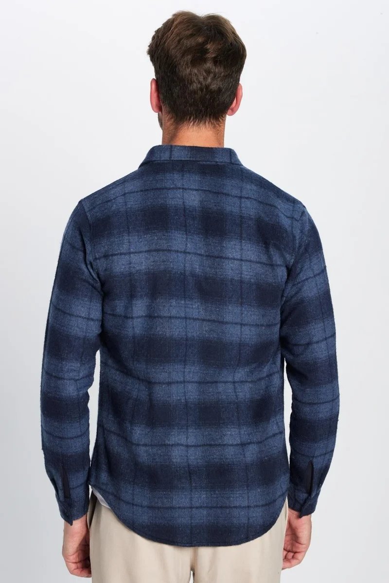تودورس Men's Slim Fit Slim Fit Lumberjack Single Pocket Checkered Winter Shirt