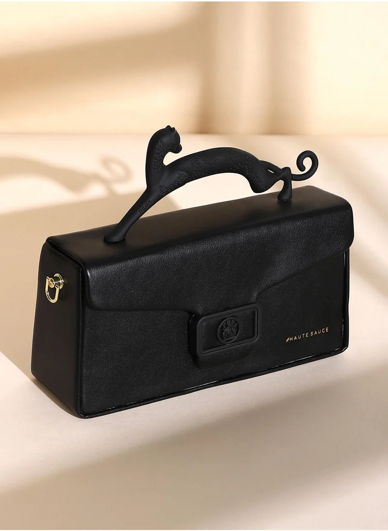 Haute Sauce The Jaguar Frost Hand Bag - Midnight Black