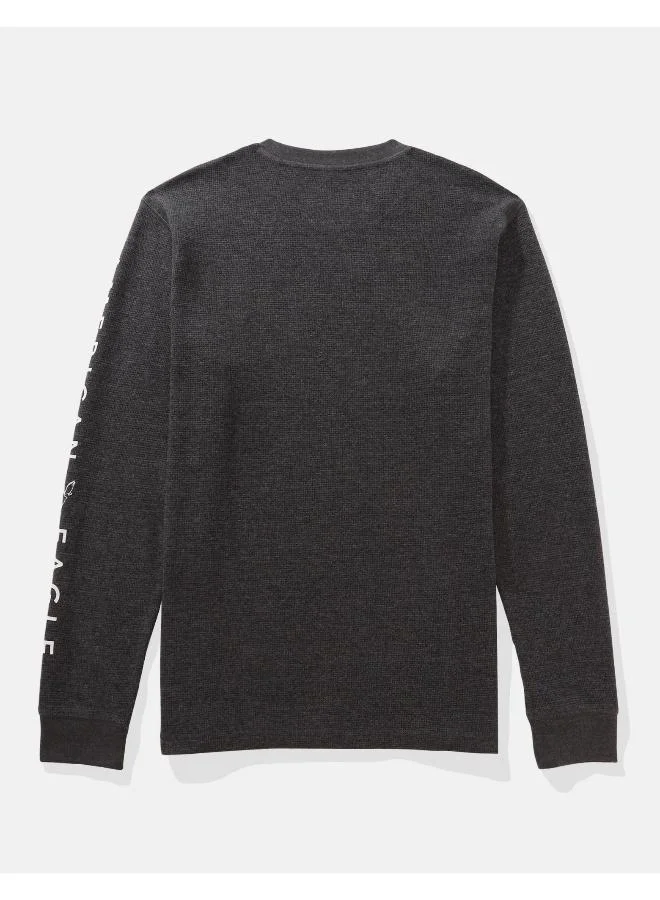 امريكان ايجل AE Long-Sleeve Logo Graphic Thermal T-Shirt