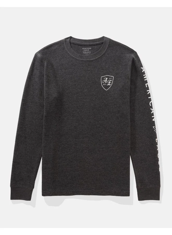 امريكان ايجل AE Long-Sleeve Logo Graphic Thermal T-Shirt